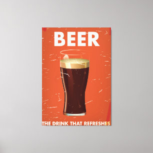 Lienzo Póster vintage de anuncio de cerveza.