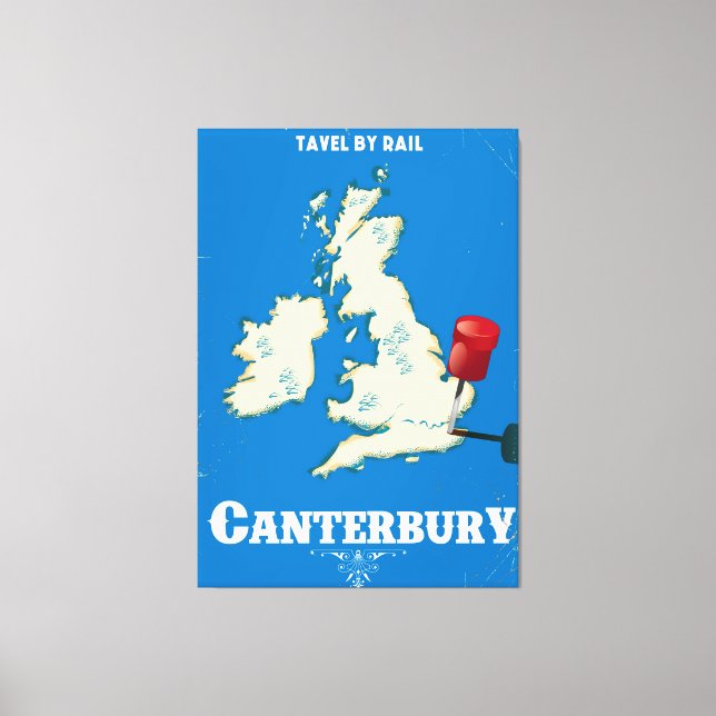 Lienzo Póster vintage de ferrocarril de Canterbury Islas  (Anverso)