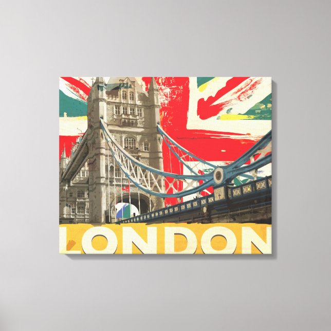 Lienzo Póster vintage de Londres (Anverso)