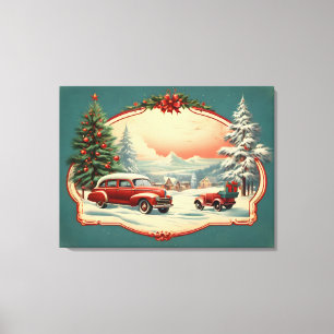 Lienzo Póster vintage de Navidad