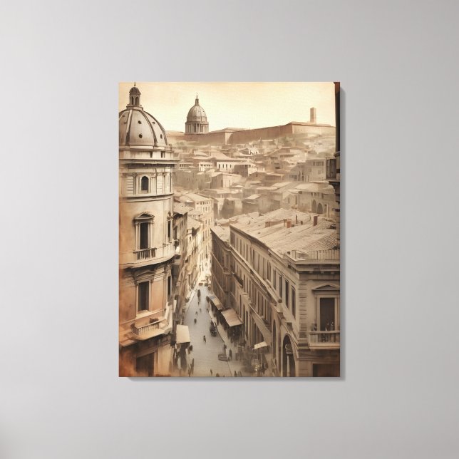Lienzo Póster vintage de Roma (Anverso)
