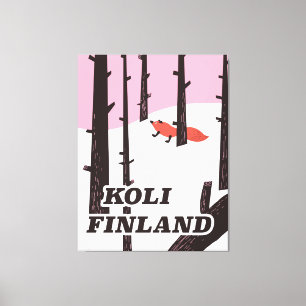Lienzo Póster vintage de viaje a Koli Finlandia