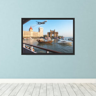 Lienzo Póster vintage del Gateway de la India en el paseo