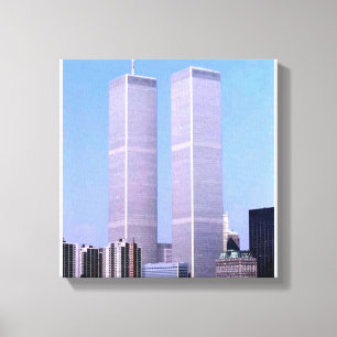 Lienzo Póster Vintage Torres Gemelas del World Trade Cent