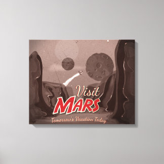 Lienzo Póster Vintage Visita a Marte