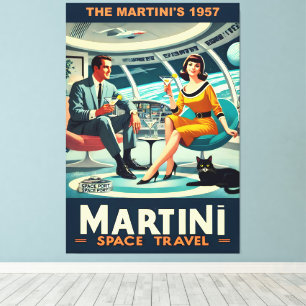 Lienzo Pósters de Viajes Espaciales de Martini de 1957