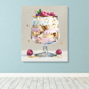 Lienzo Postre de frambuesa con impasto elegante