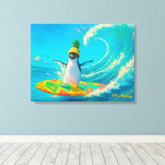 Lienzo PP the Penguin – Surfing the Wave