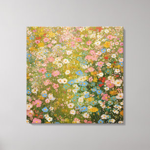 Lienzo Prado de flores silvestres coloridas 2