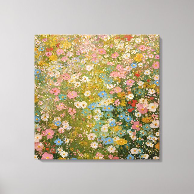 Lienzo Prado de flores silvestres coloridas 2 (Anverso)