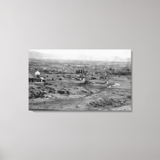 Lienzo Prairie City, Oregon Birds Eye Town View (Anverso)