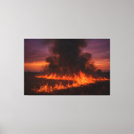 Lienzo Prairie Fire Dramatic Texas Landscape Print