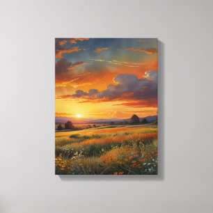 Lienzo Prairie Watercolor Canvas Wall Art