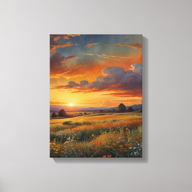 Lienzo Prairie Watercolor Canvas Wall Art (Anverso)