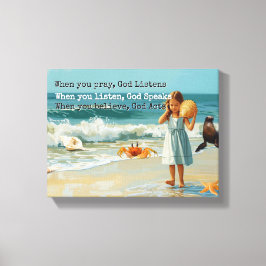 Lienzo Pray Listen Believe Christian