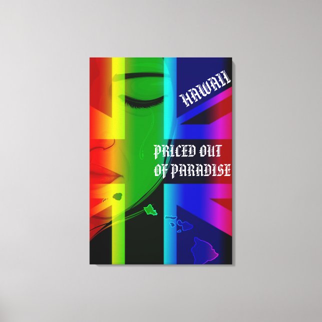 Lienzo PRECIO FUERA DE PARADISE CRYING WAHINE HIFlag Isla (Anverso)