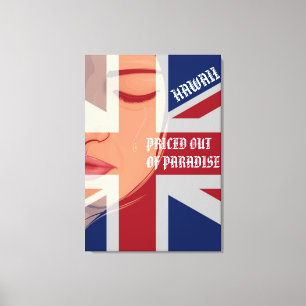 Lienzo PRECIO FUERA DE PARAÍSO - LLORANDO WAHINE HI Flag