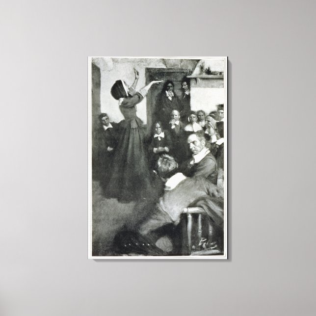 Lienzo Predicando Anne Hutchinson en su casa en Boston (Anverso)