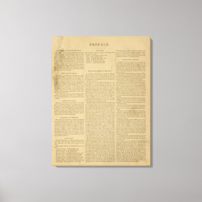 Lienzo Preface Atlas del estado de Maine (Anverso)