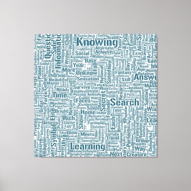 Lienzo Pregunta Apprendre Nuage MotssTexte Motif Mensaje (Anverso)