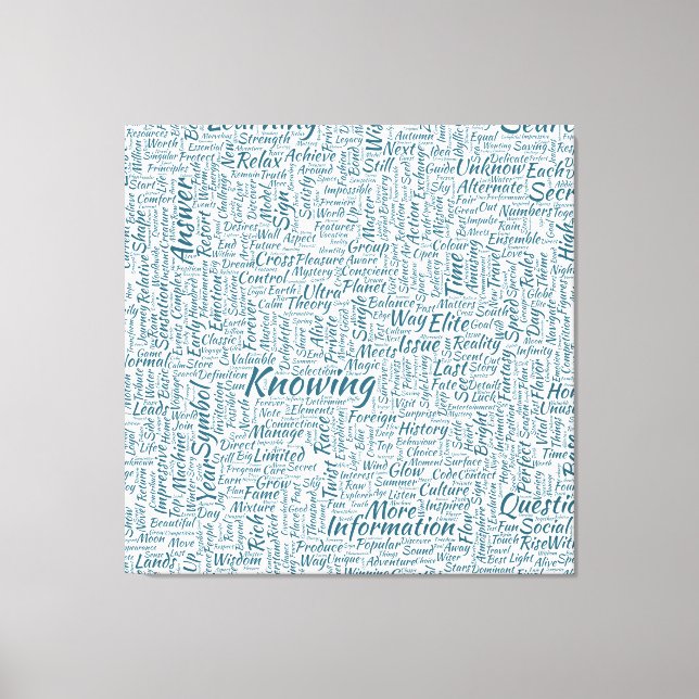 Lienzo Pregunta Apprendre Nuage MotssTexte Motif Mensaje (Anverso)