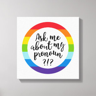 Lienzo Pregúntame acerca de mi Pronoun?