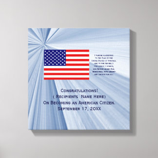 Lienzo Premio de Bandera Ciudadana Americana con Fecha de