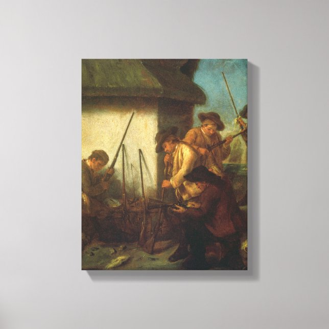 Lienzo Preparación de las armas (aceite sobre lienzo) (Anverso)