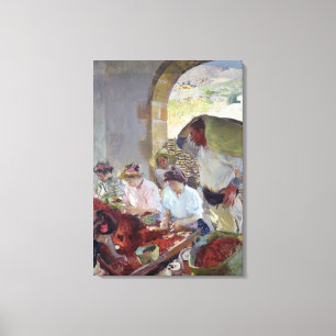 Lienzo Preparación de las uvas secas, 1890