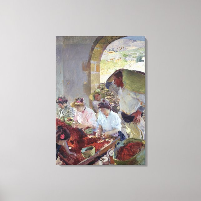 Lienzo Preparación de uvas secas, 1890 (Anverso)