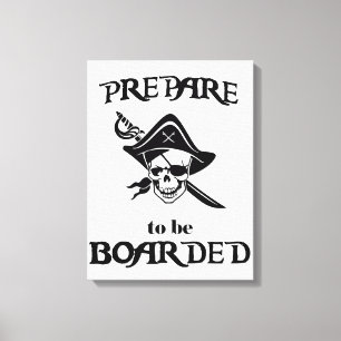 Lienzo Prepárense para ser abordados con cráneo y espada 