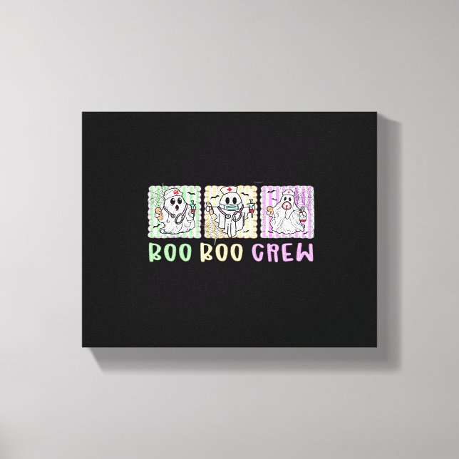 Lienzo Preppy Boo Crew Enfermeras Halloween Disfraces Hom (Anverso)