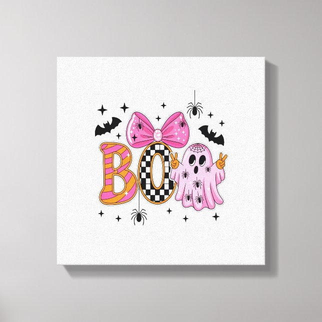Lienzo Preppy Spooky Halloween Boo (Anverso)