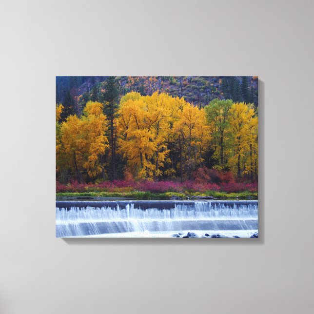 Lienzo Presa de Wenatchee en otoño (Anverso)