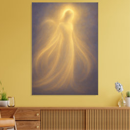 Lienzo Presencia Radiante Ángel de Luz Dorada Espiritual