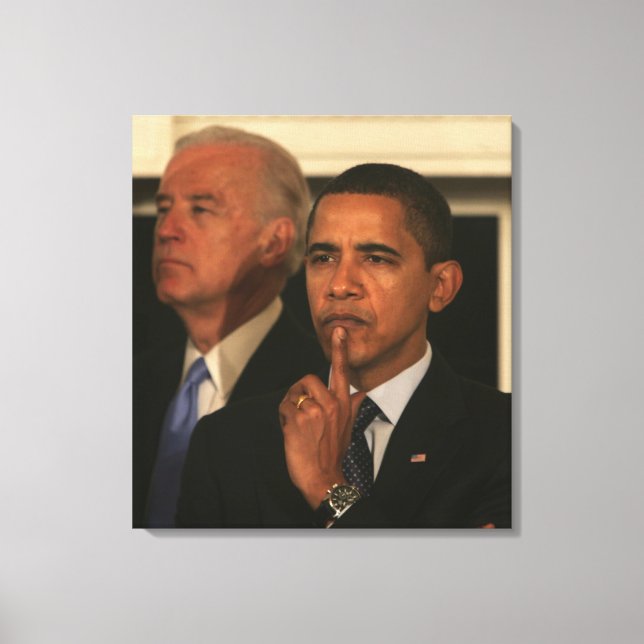 Lienzo Presidente Barack Obama y vicepresidente (Anverso)
