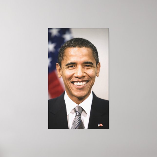 Lienzo Presidente electo estadounidense Barack Obama (Anverso)