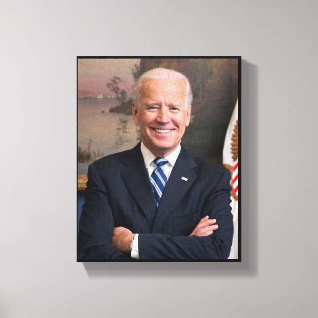 Lienzo Presidente Joe Biden Retrato Oficial Ex Vicepresid (Anverso)