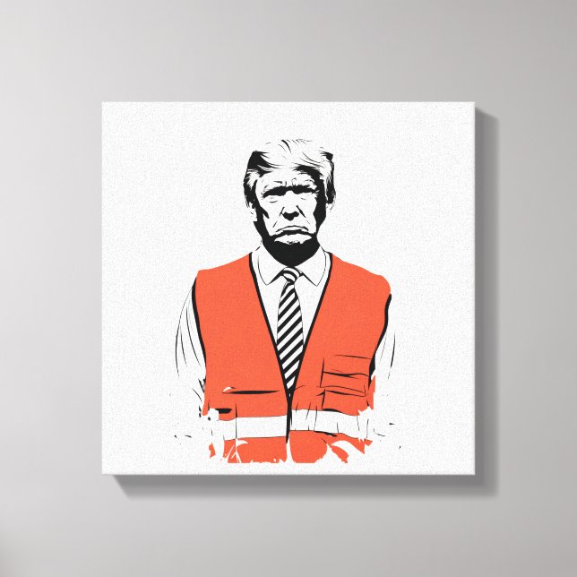 Lienzo Presidente Trump, trabajador de camiones de basura (Anverso)