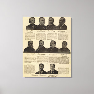 Lienzo Presidentes de EE.UU., autógrafos, biografías