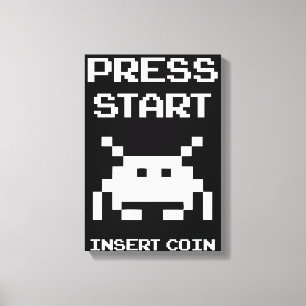 Lienzo Presione Iniciar Insertar diseño de jugador de mon