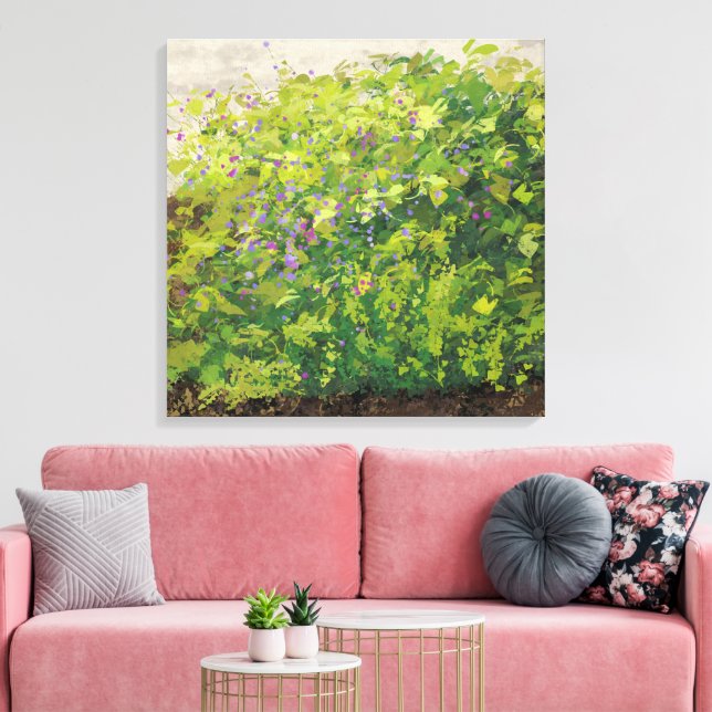 Lienzo Pretty Watercolor Floral Bush Graphic Art Painting (Insitu (Sala de estar))