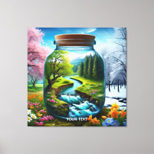 Lienzo Primavera de invierno de Fantasy Cute Jar