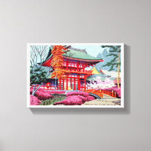 Lienzo Primavera del Templo Rojo japonés en Guay Asano Ta