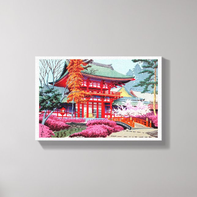 Lienzo Primavera del Templo Rojo japonés en Guay Asano Ta (Anverso)