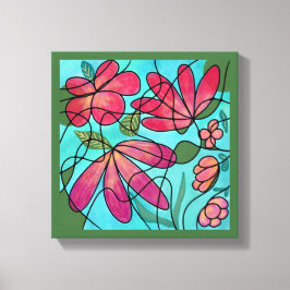 LIENZO PRIMAVERA NEUROGRÁFICA FLORES COLORES DE AGUA