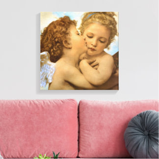 Lienzo Primer beso (detalle de ángel) de Bouguereau