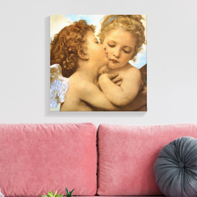 Lienzo Primer beso (detalle de ángel) de Bouguereau (Insitu (Sala de estar))