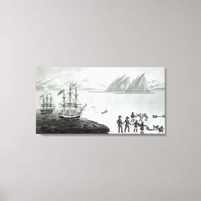 Lienzo Primera comunicación con los nativos de Prince (Anverso)