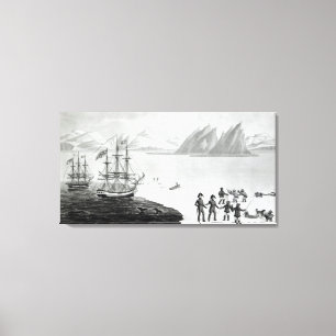 Lienzo Primera comunicación con los naturales del